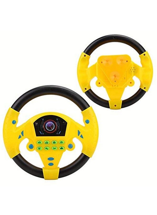 Garosa - Simulated Driving Controller 21 X 3.5 X 21Cm Codriver Simulated Steering Wheel Educational Music Toy For Children Kids 4 5 6 Years Old (Yellow) - Image 1