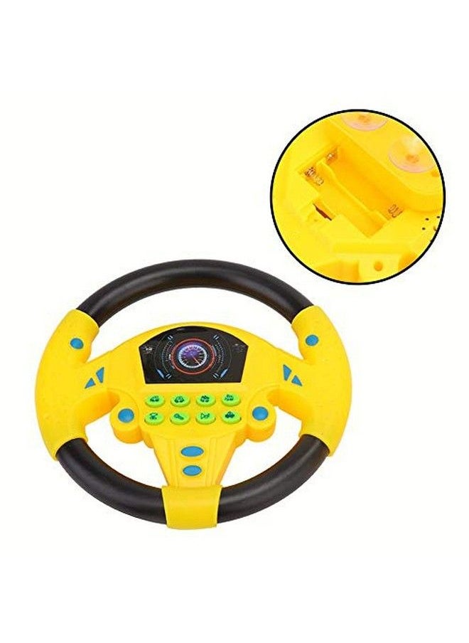 Garosa - Simulated Driving Controller 21 X 3.5 X 21Cm Codriver Simulated Steering Wheel Educational Music Toy For Children Kids 4 5 6 Years Old (Yellow) - Image 1
