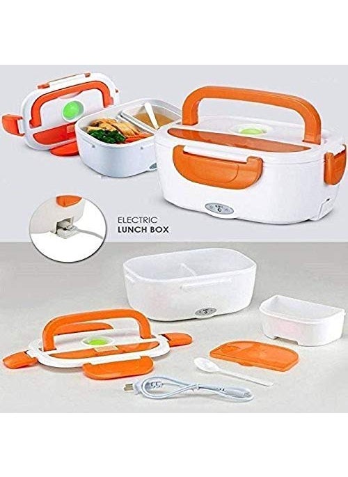 TOPHAVEN TOPHAVEN Plastic 40W Heated Portable Electric Food Warmer Electric Lunch Tiffin Box/Lunch Dabba with 2 Containers, 1.5 L (Multicolour)  - Image 4