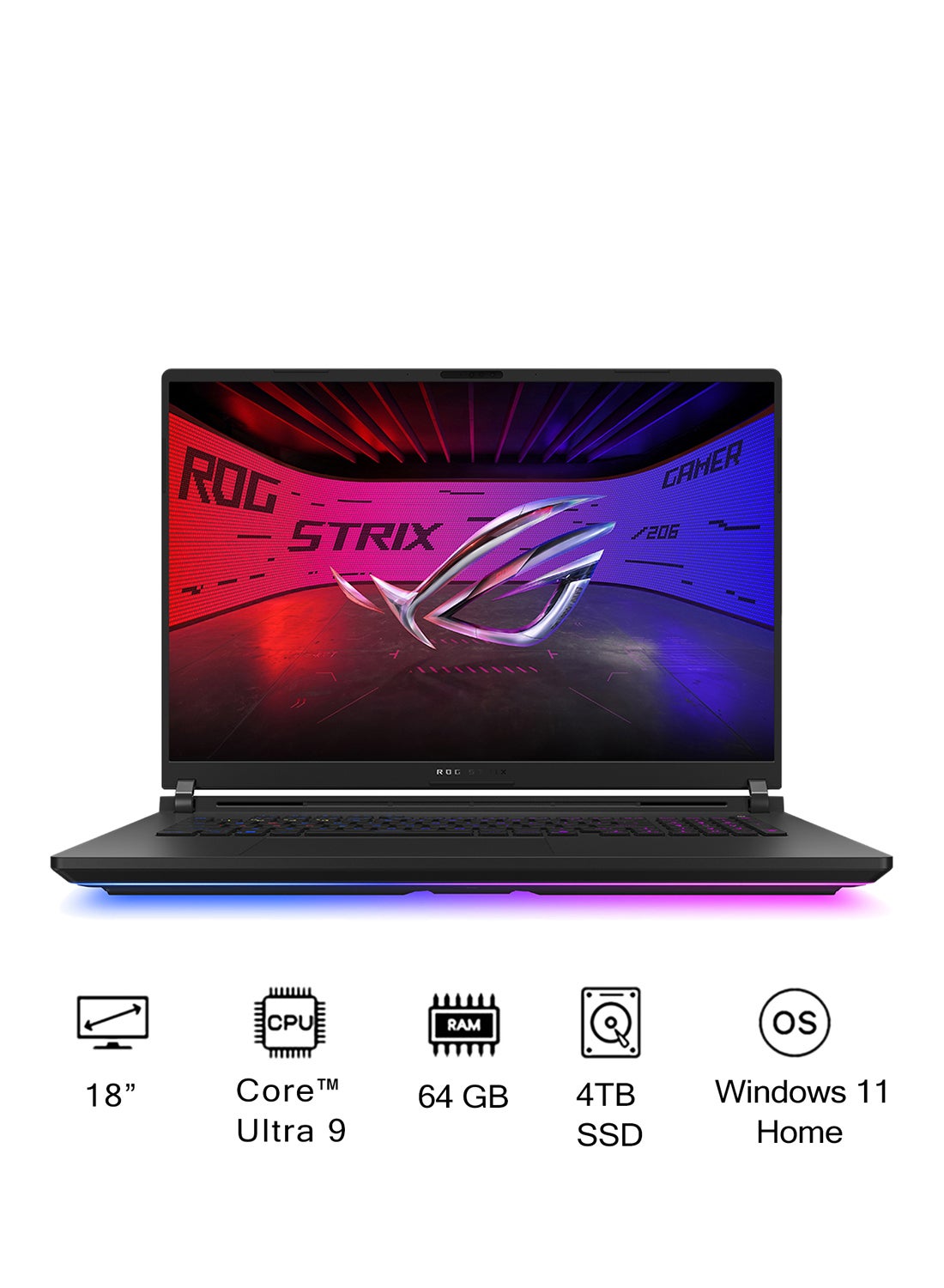 ASUS ROG Strix SCAR 18 (2025) Laptop With 18-Inch Display, Core Ultra 9 275HX Processor/64GB RAM/2TB + 2TB SSD/24GB NVIDIA GeForce RTX 5090 Graphics Card/Windows 11 Home English Eclipse Gray