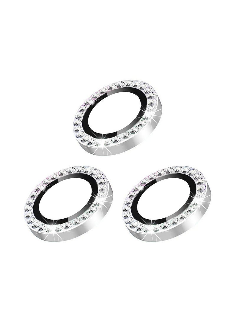 دبليو تيك واقي عدسة كاميرا آيفون 17 برو ماكس / آيفون 17 برو 2025 من آبل، غطاء كاميرا خلفية مرصع بالألماس ثلاثي الأبعاد، زجاج مقسّى عالي الجودة، غطاء تزييني لحلقة العدسة من سبائك الألومنيوم (MLHICL) - فضي تيتانيوم - Image 1