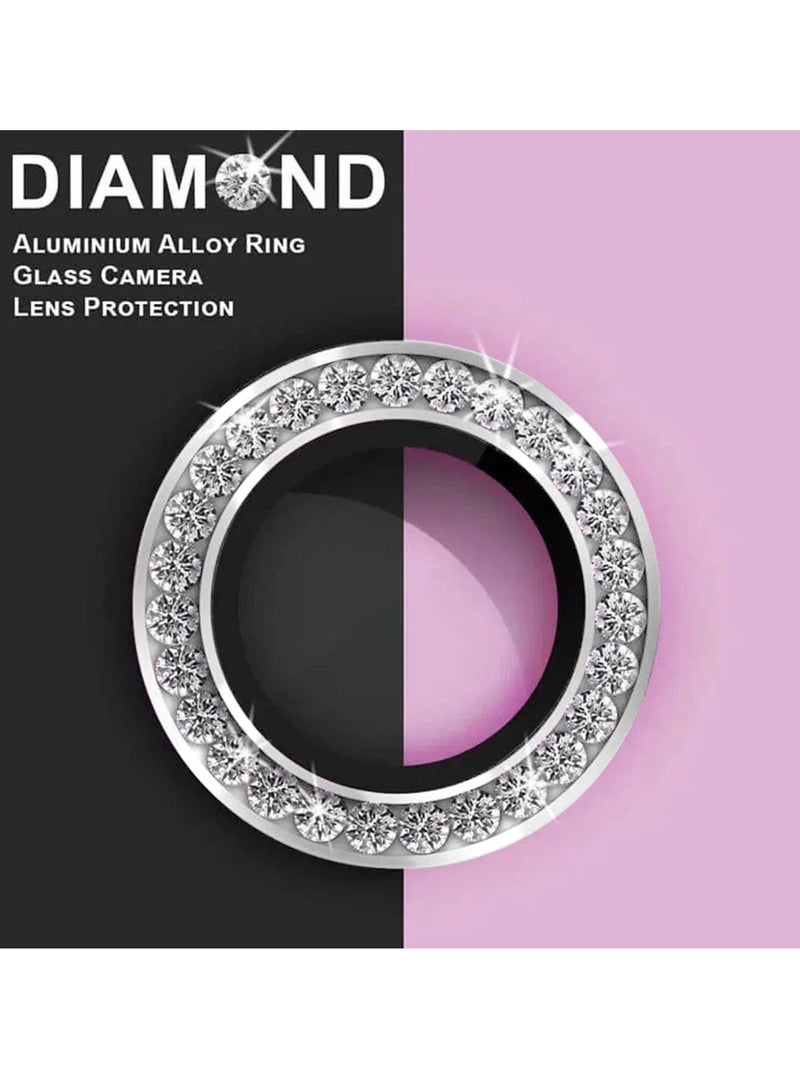 دبليو تيك واقي عدسة كاميرا آيفون 17 برو ماكس / آيفون 17 برو 2025 من آبل، غطاء كاميرا خلفية مرصع بالألماس ثلاثي الأبعاد، زجاج مقسّى عالي الجودة، غطاء تزييني لحلقة العدسة من سبائك الألومنيوم (MLHICL) - فضي تيتانيوم - Image 3