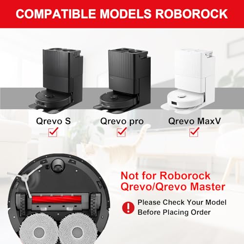 ERAVSOW 26 PCS Accessories Kit for Roborock Qrevo S/Qrevo Plus/Qrevo Pro/Qrevo MaxV Vacuum Replacement Parts, 2 Main Brushes 6 Dust Bags 6 Mop Cloths 6 Side Brushes 4 Filters 1 Cleaning Brush 1 Screwdriver - Image 2