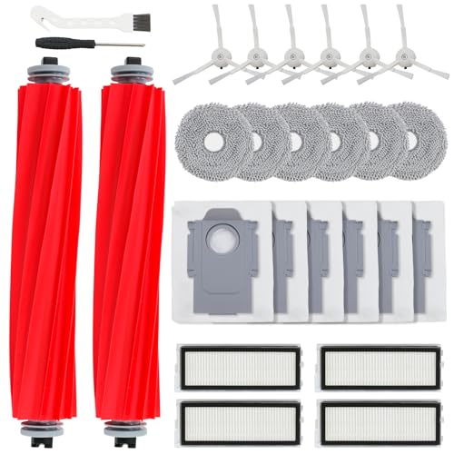 ERAVSOW 26 PCS Accessories Kit for Roborock Qrevo S/Qrevo Plus/Qrevo Pro/Qrevo MaxV Vacuum Replacement Parts, 2 Main Brushes 6 Dust Bags 6 Mop Cloths 6 Side Brushes 4 Filters 1 Cleaning Brush 1 Screwdriver - Image 1
