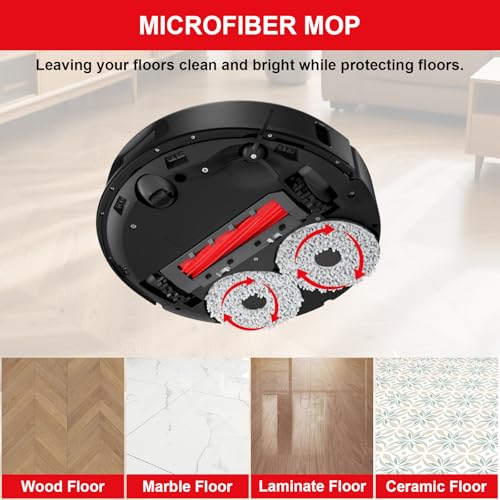 ERAVSOW 26 PCS Accessories Kit for Roborock Qrevo S/Qrevo Plus/Qrevo Pro/Qrevo MaxV Vacuum Replacement Parts, 2 Main Brushes 6 Dust Bags 6 Mop Cloths 6 Side Brushes 4 Filters 1 Cleaning Brush 1 Screwdriver - Image 4
