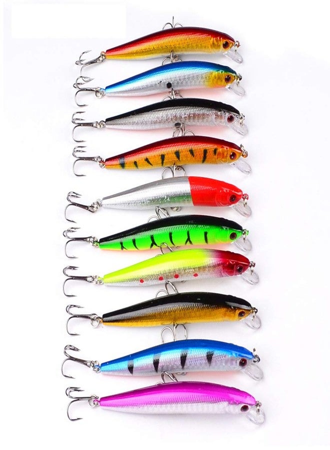 OriGlam 10pcs Fishing Lures - Life-Like Swimbait, Minnow Hard Lure Bass Trout Baits Kit, Topwater Hard Baits Crankbait Swimbait for Saltwater Freshwater - Image 2