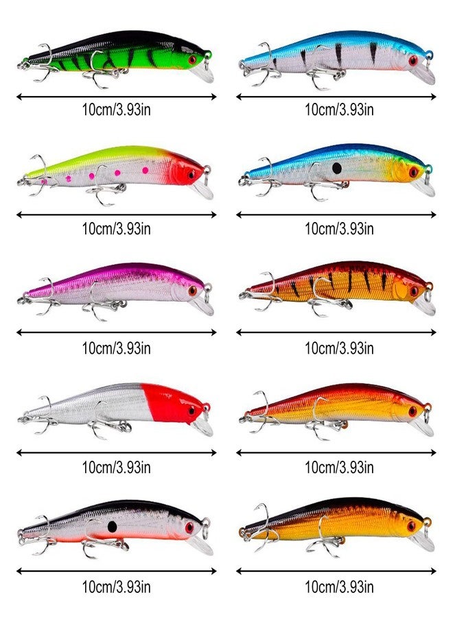 OriGlam 10pcs Fishing Lures - Life-Like Swimbait, Minnow Hard Lure Bass Trout Baits Kit, Topwater Hard Baits Crankbait Swimbait for Saltwater Freshwater - Image 4
