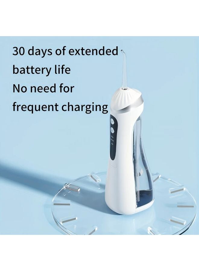 Black Portable Water Flosser Oral Irrigator Electric Dental Care Device with Interchangeable Tips Travel Friendly Waterpick Cable Included - Image 4