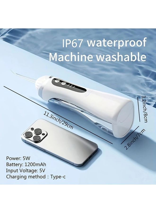 Black Portable Water Flosser Oral Irrigator Electric Dental Care Device with Interchangeable Tips Travel Friendly Waterpick Cable Included - Image 3