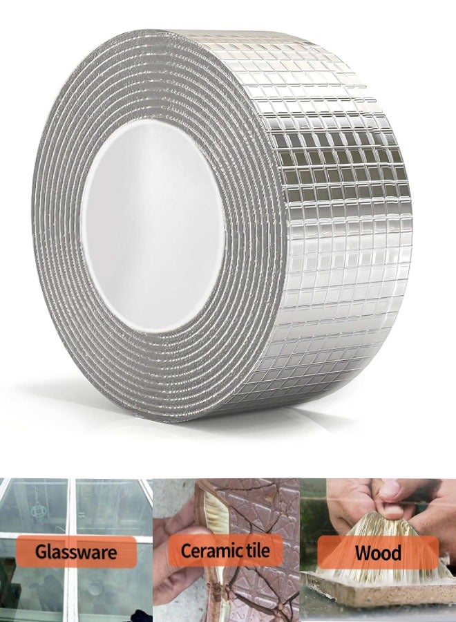 Butyl Tape, Waterproof Tape Aluminum Foil Tape Sealan Tape for RV Repair, Window, Silicone, Boat and Pipe Sealing, Glass & Rubber Roof Patching, Silver (2inch x 16.4ft)  - Image 1
