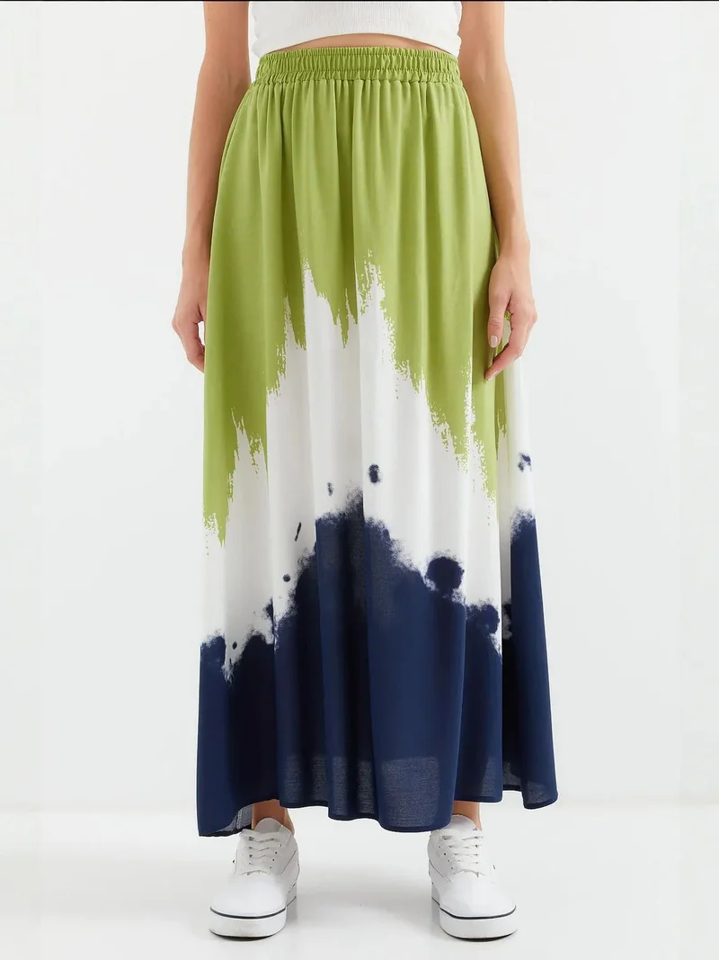 BIG DART BDART Gradient Maxi Skirt with Elastic Waist