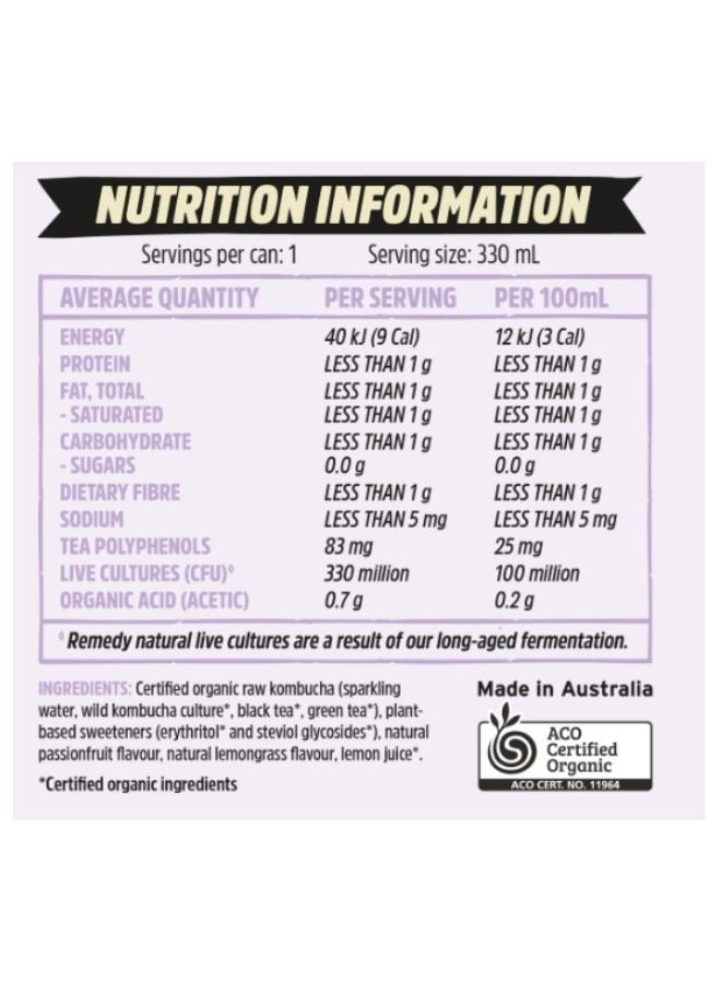 Remedy مشروب كومبوتشا بنكهة فاكهة العاطفة - Image 2