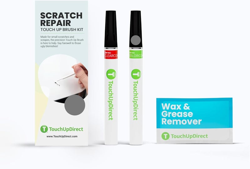 TouchUpDirect UJ Sterling Grey Metallic Compatible with Ford Exact Match Scratch Repair Touch Up Paint - Brush Kit - Image 1