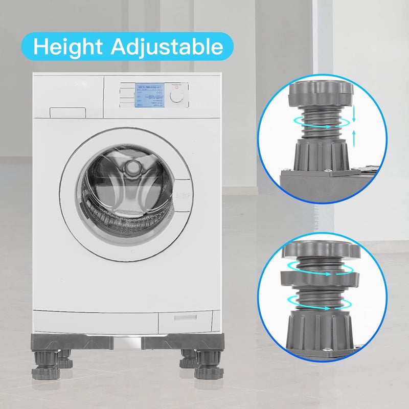 Nefish Mini Fridge Stand Adjustable Refrigerator Stand with 4 Strong Feet Universal Stand Base Washing Machine Stand Washer and Dryer Pedestals Multi-Functional Base for Appliance (Grey) - Image 5
