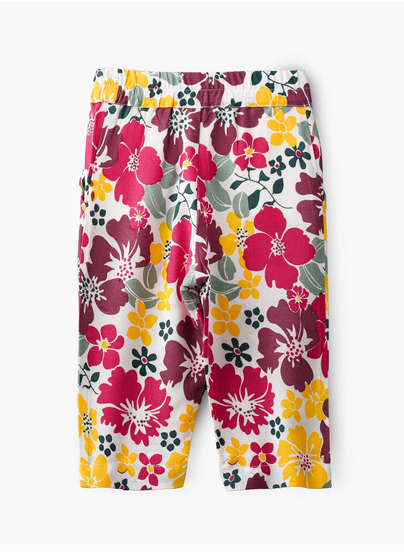 Jelliene Floral Print Viscose Summer Pants for Infant Girls  - Image 2