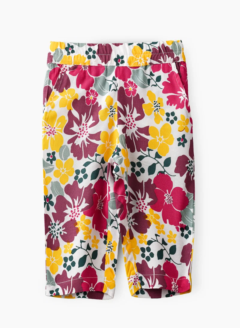 جيلين Floral Print Viscose Summer Pants for Infant Girls