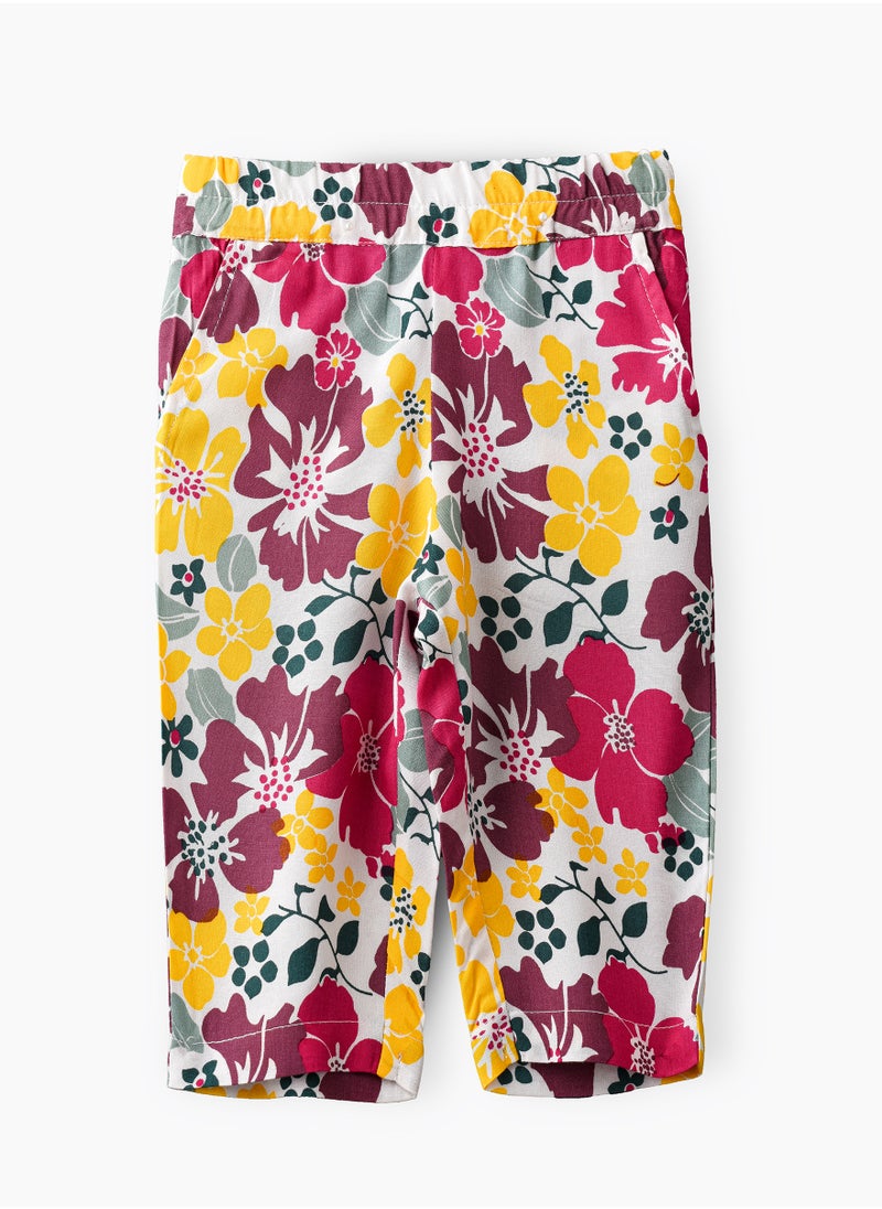 Jelliene Floral Print Viscose Summer Pants for Infant Girls  - Image 1