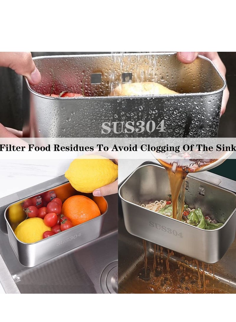 Excefore Stainless Steel Sink Strainer Basket,Multifunction Sink Strainer Kitchen Food Catcher for Filter Kitchen Waste and Wash Vegetables Fruits (square silver) - Image 5