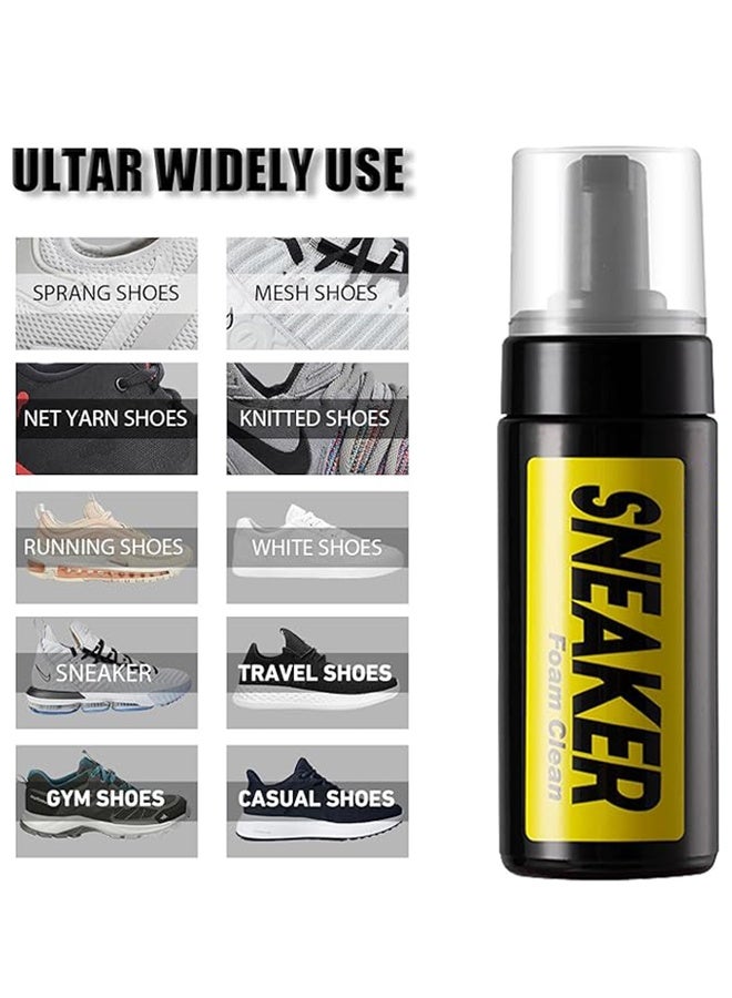 مجموعة منظف الأحذية، مجموعة منظف الأحذية للسكّار، منظف الأحذية الخالي من الماء مع فرشاة الأحذية ومنشفة ملابس الألياف الدقيقة، 3 في 1 يزيل رذاذ مزيل البقع الأوساخ والقاذورات والأعشاب - Image 4