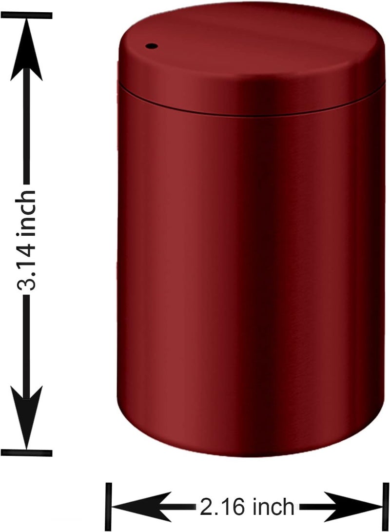 YIFOCUS Toothpick Holder, Stainless Steel Metal Wine Red Toothpicks Dispenser, Tooth Picks Lot Container Storage Novelty Box with 500 Pieces Round Bamboo Toothpicks for Teeth and Home Kitchen - Image 2