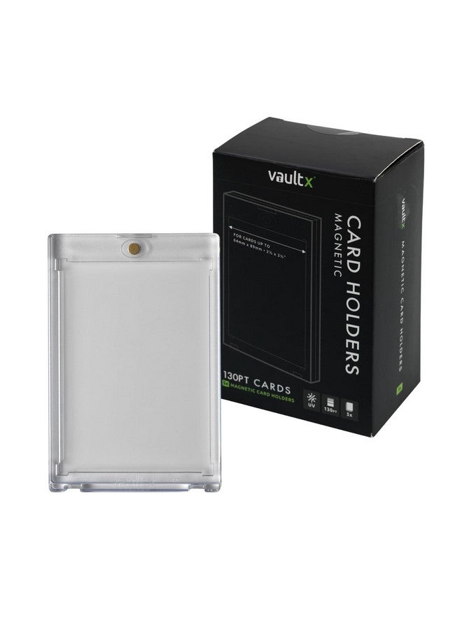 Vault X Magnetic Card Holders 130pt for Trading Cards, One Touch Hard Cases with UV Protection, Clear Display for Collectible Card Games, Sports, TCG (5 Pack) - Image 1