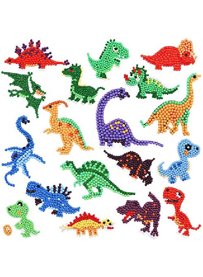 Outus 18 Pieces Diamond Painting Stickers Kit For Boys Girls And Adult Beginners 5D Diy Diamond Painting Stickers Paint By Numbers Kits Handmade Art Craft (Dinosaur Style) - Image 1