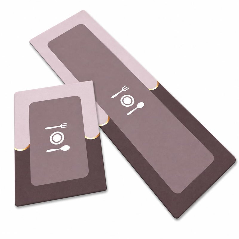 Soft Comfort Floor Mat Set of 2, Non Slip Rubber Back Rugs for Bathroom Kitchen Sink Area, PVC Durable Washable Mats for Bedroom and Home Use 120x40 60x40 cm - Image 1