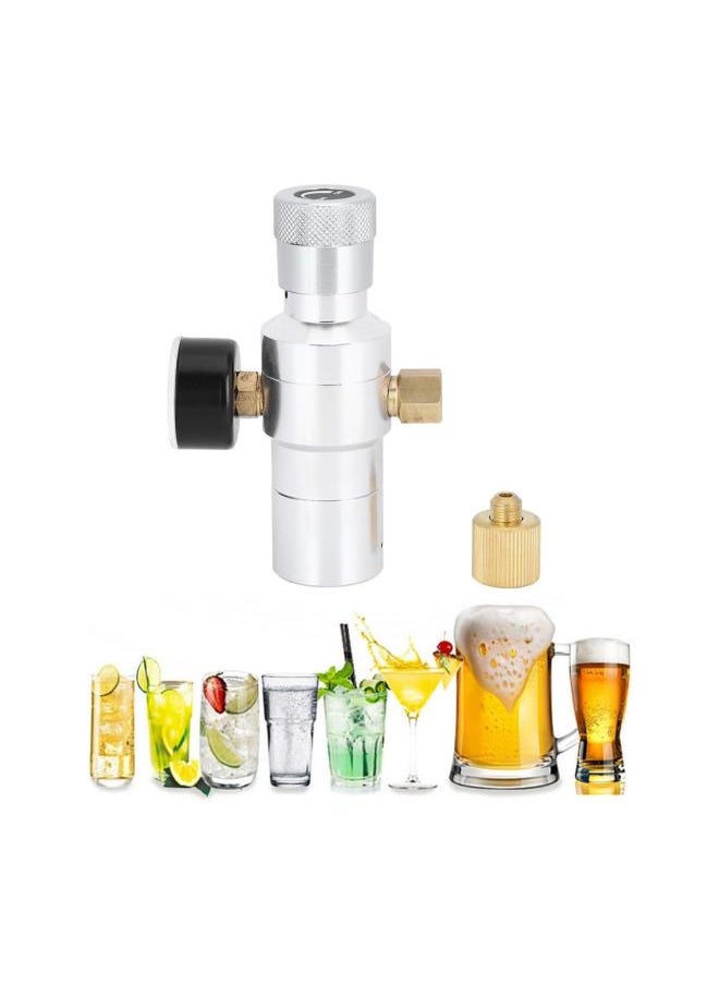silvercnc - CO2 Regulator, Aluminium Mini Gas Regulator Beer Soda Water Making Tool MFL 3/8‑Inch 0‑150PSI, CO2 Gauge Carbon Dioxide Regulator - Image 1