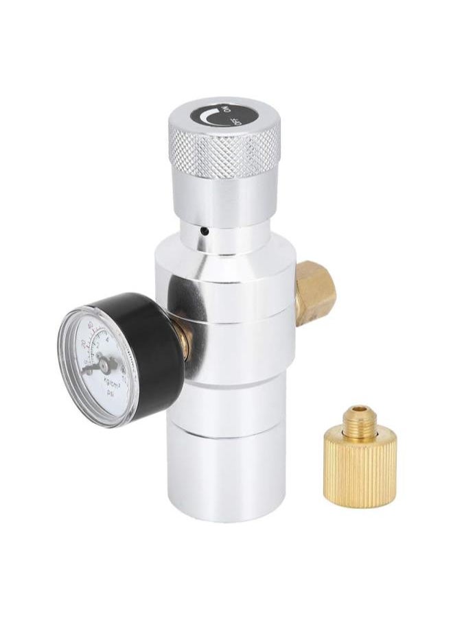 silvercnc - CO2 Regulator, Aluminium Mini Gas Regulator Beer Soda Water Making Tool MFL 3/8‑Inch 0‑150PSI, CO2 Gauge Carbon Dioxide Regulator - Image 1