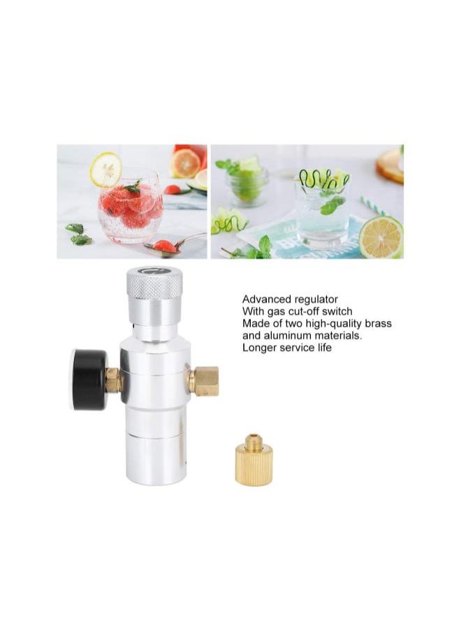 silvercnc - CO2 Regulator, Aluminium Mini Gas Regulator Beer Soda Water Making Tool MFL 3/8‑Inch 0‑150PSI, CO2 Gauge Carbon Dioxide Regulator - Image 1