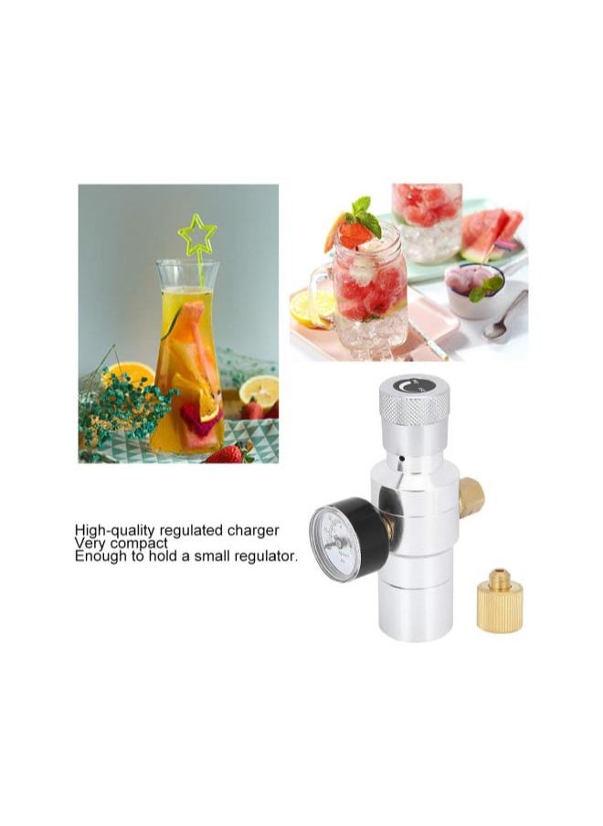 silvercnc - CO2 Regulator, Aluminium Mini Gas Regulator Beer Soda Water Making Tool MFL 3/8‑Inch 0‑150PSI, CO2 Gauge Carbon Dioxide Regulator - Image 1