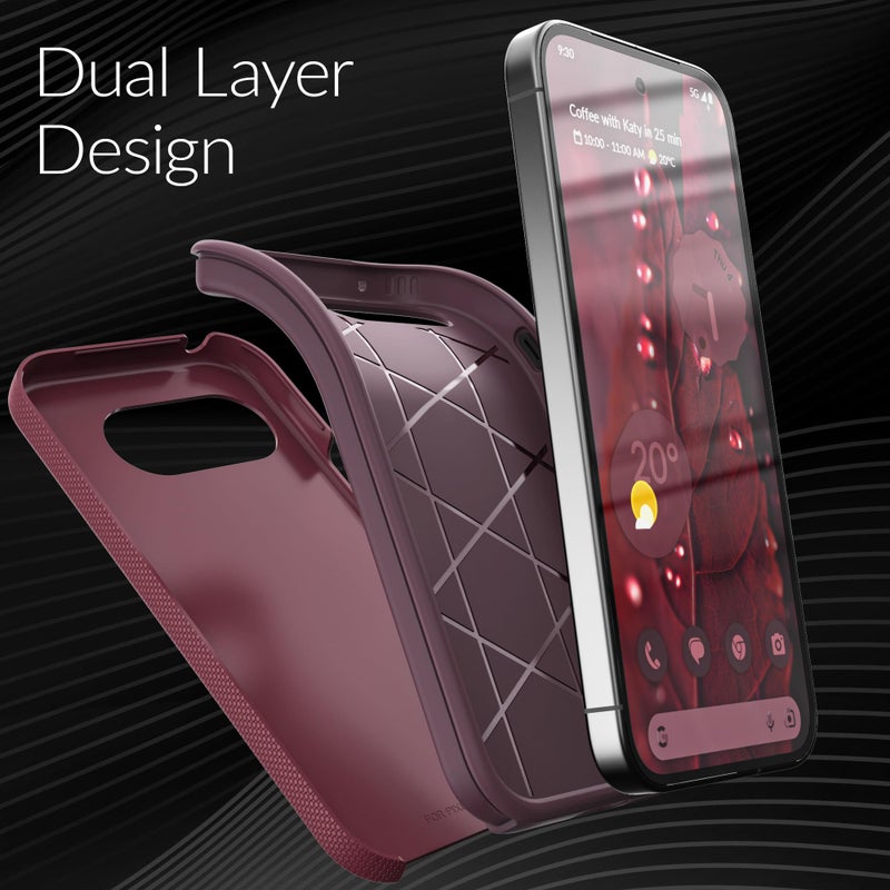 Crave for Google Pixel 9a Case, Shockproof Protection Dual Layer Case for Google Pixel 9a (6.3 inch) - Berry - Image 4