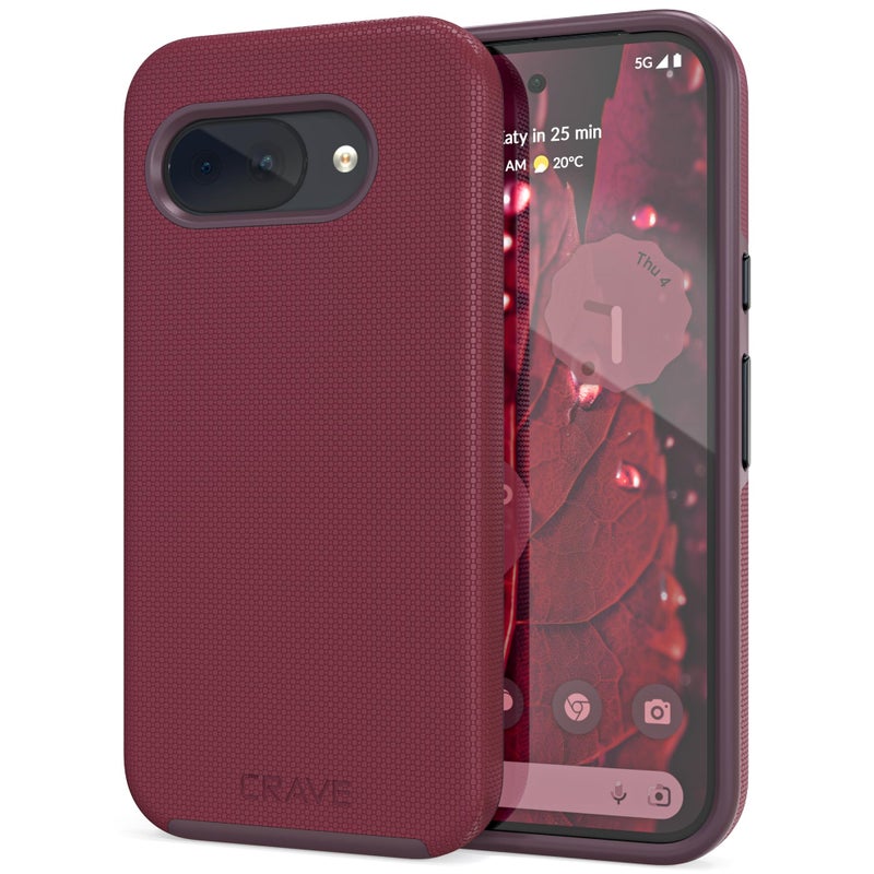 Crave for Google Pixel 9a Case, Shockproof Protection Dual Layer Case for Google Pixel 9a (6.3 inch) - Berry - Image 1