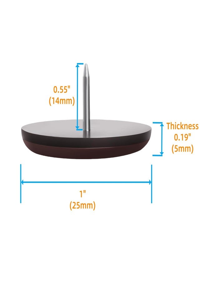 Furnigear 1" Nail on Furniture Sliders (24 Pack) - Furnigear Heavy Duty PTFE (Teflon) Chair Sliders Glides Wooden Furniture Movers Move Your Furniture Easily & Safety - Best Chair Leg Floor Protectors Brown - Image 2