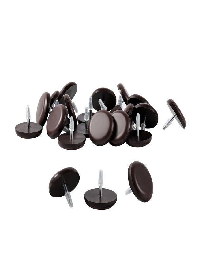 Furnigear 1" Nail on Furniture Sliders (24 Pack) - Furnigear Heavy Duty PTFE (Teflon) Chair Sliders Glides Wooden Furniture Movers Move Your Furniture Easily & Safety - Best Chair Leg Floor Protectors Brown - Image 1