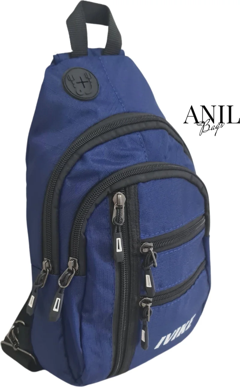 Anıl Bags Linen Fabric Multifunctional Cross Chest, Shoulder and Waist Bag with Ears and USB Output, Strap