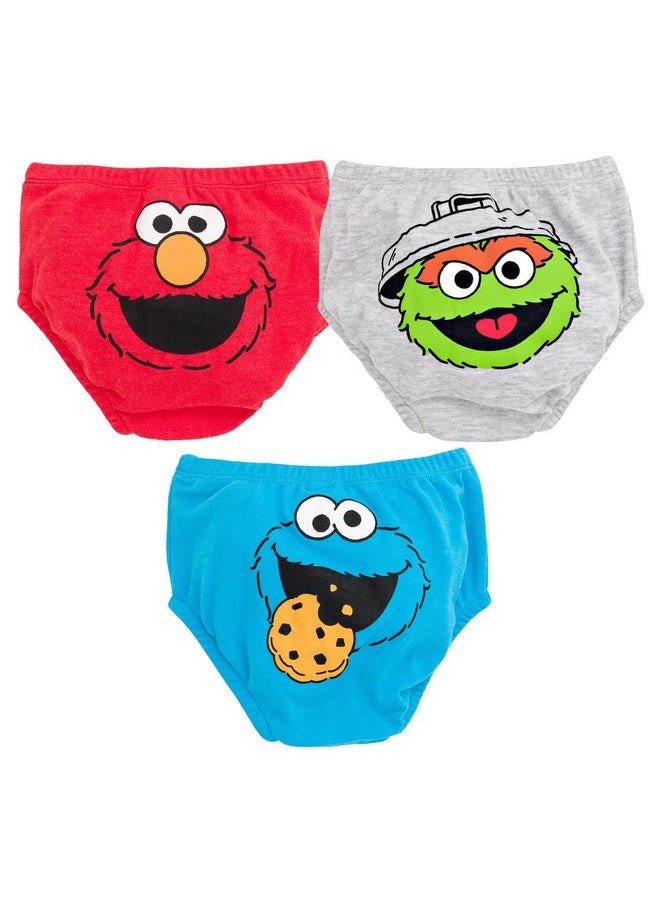 Sesame Street - Sesame Street Elmo Cookie Monster Oscar the Grouch Infant Baby Boys 3 Pack Diaper Covers Red/Blue/Gray 6-12 Months - Image 1