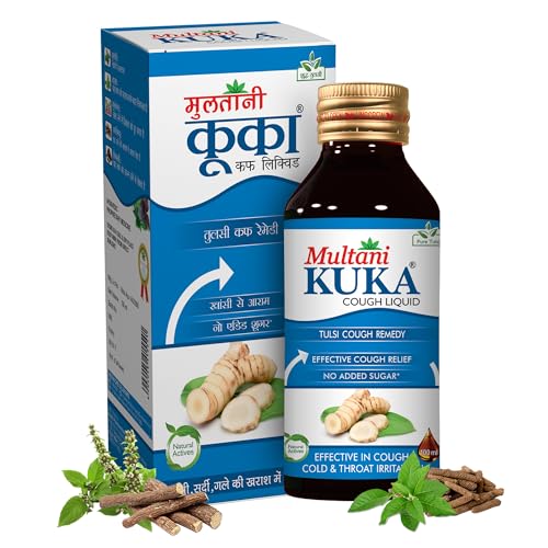 Multani Kuka Cough Syrup Sugar Free 100ml (No Sugar Added) | Get Ayurvedic Relief from Throat Issue, All Types Of cough & Cold | Goodness Of Tulsi, Pippali, Satpudina - Image 1