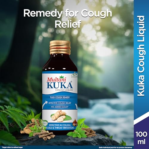 Multani Kuka Cough Syrup Sugar Free 100ml (No Sugar Added) | Get Ayurvedic Relief from Throat Issue, All Types Of cough & Cold | Goodness Of Tulsi, Pippali, Satpudina - Image 2
