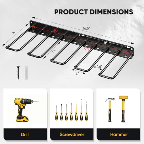 POKIPO Power Tool Organizer, 4 Drill Holder Wall Mount, Heavy Duty Garage Tool Organizer and Storage, Suitable Tool Rack for Tool Room, Workshop, Garage - Image 4