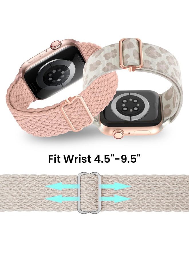 Delidigi - Stretchy Bands Compatible for Apple Watch Band Women 40mm 38mm 41mm 42mm 44mm 45mm 46mm 49mm, Nylon Braided Straps for iWatch Series 10 9 8 7 6 SE 5 4 3 Ultra Ultra 2 - Image 1