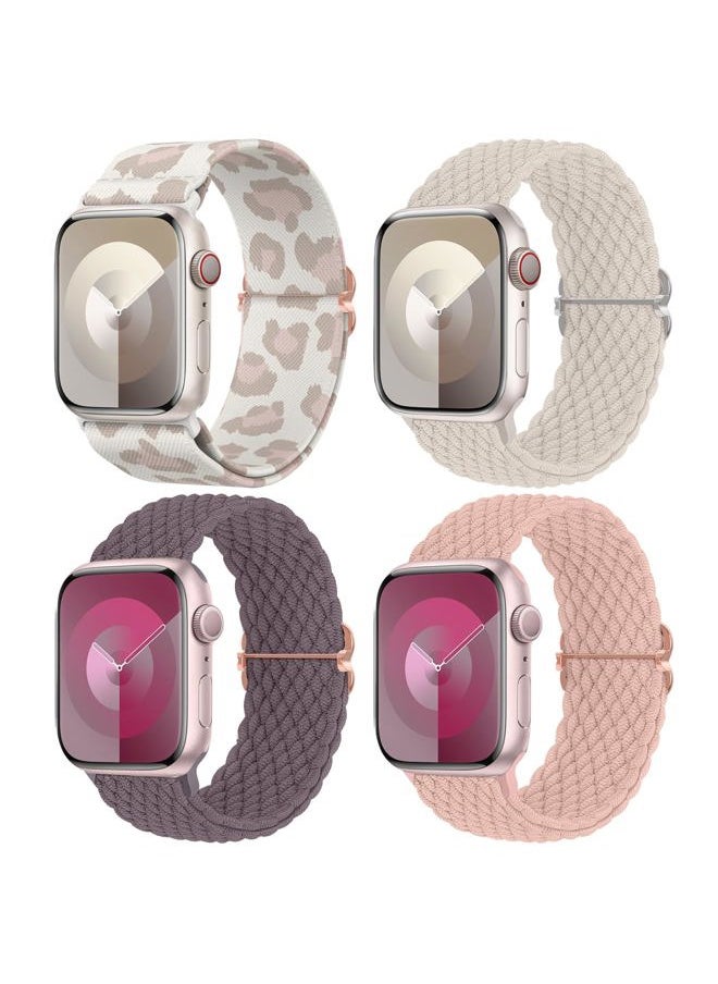 Delidigi - Stretchy Bands Compatible for Apple Watch Band Women 40mm 38mm 41mm 42mm 44mm 45mm 46mm 49mm, Nylon Braided Straps for iWatch Series 10 9 8 7 6 SE 5 4 3 Ultra Ultra 2 - Image 1