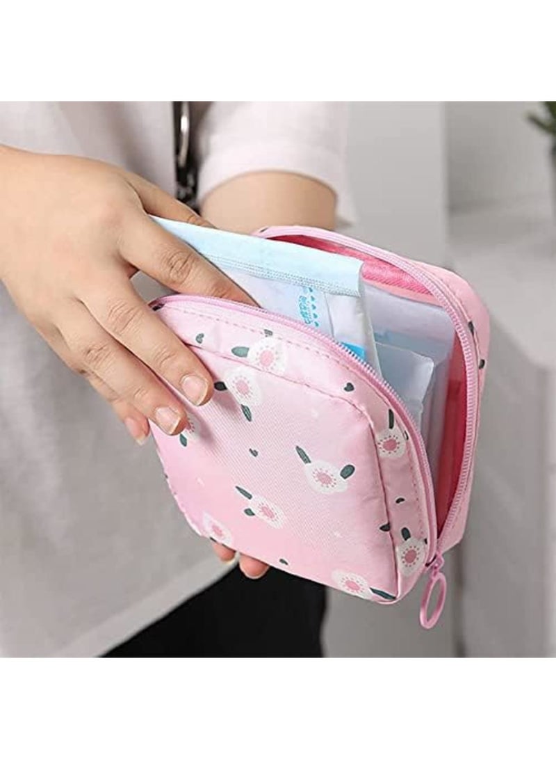 Luckam Sanitary Napkin Storage Bag, Zipper Menstrual Pad Bag Portable Sanitary Napkin Storage Tampons Holder for Purse First Period Kit for Teen Girls Store Sanitary Pads for Women(4Pcs) - Image 4