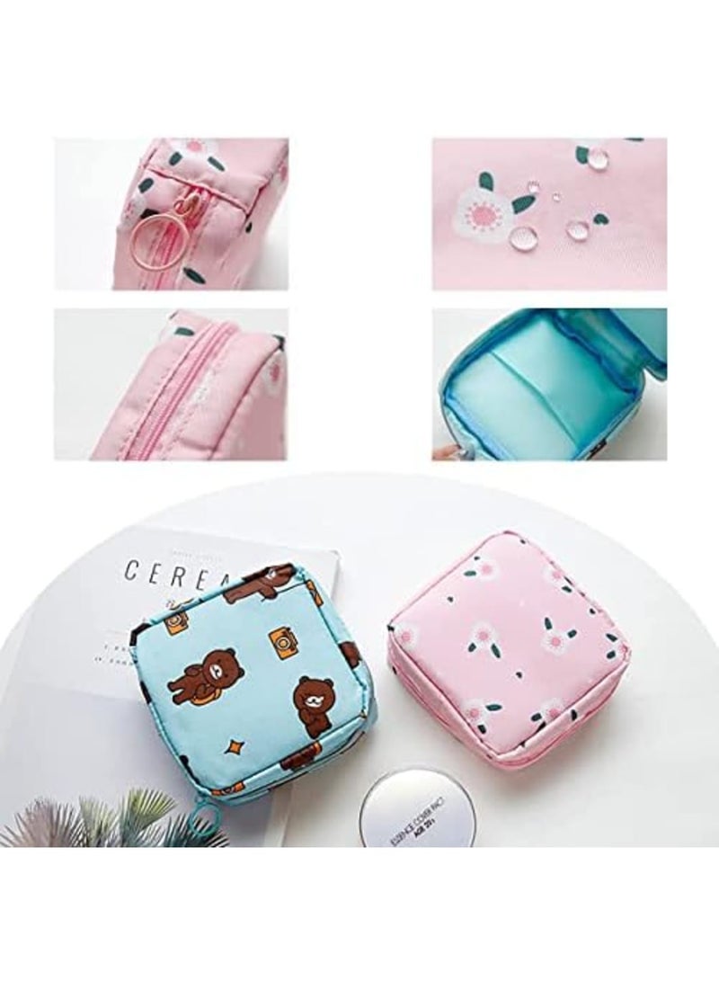 Luckam Sanitary Napkin Storage Bag, Zipper Menstrual Pad Bag Portable Sanitary Napkin Storage Tampons Holder for Purse First Period Kit for Teen Girls Store Sanitary Pads for Women(4Pcs) - Image 5