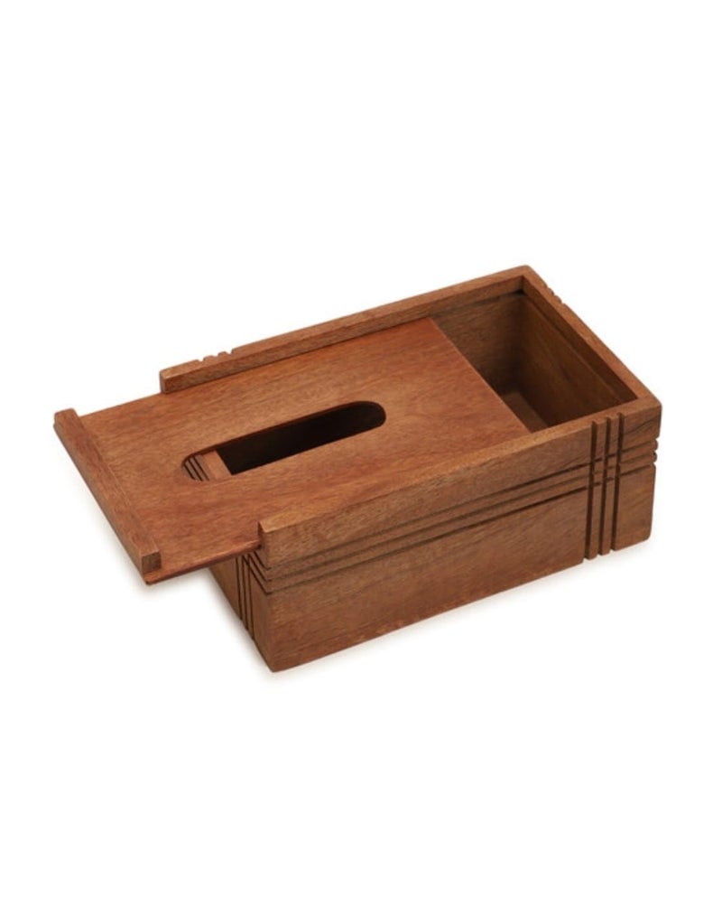 Ariya Wooden Tissue Box Holder for Home, Tissue Paper Holder- Tissue Box Holder for Car Decor, 24.13 x 15.24 x 10 cm - Image 3