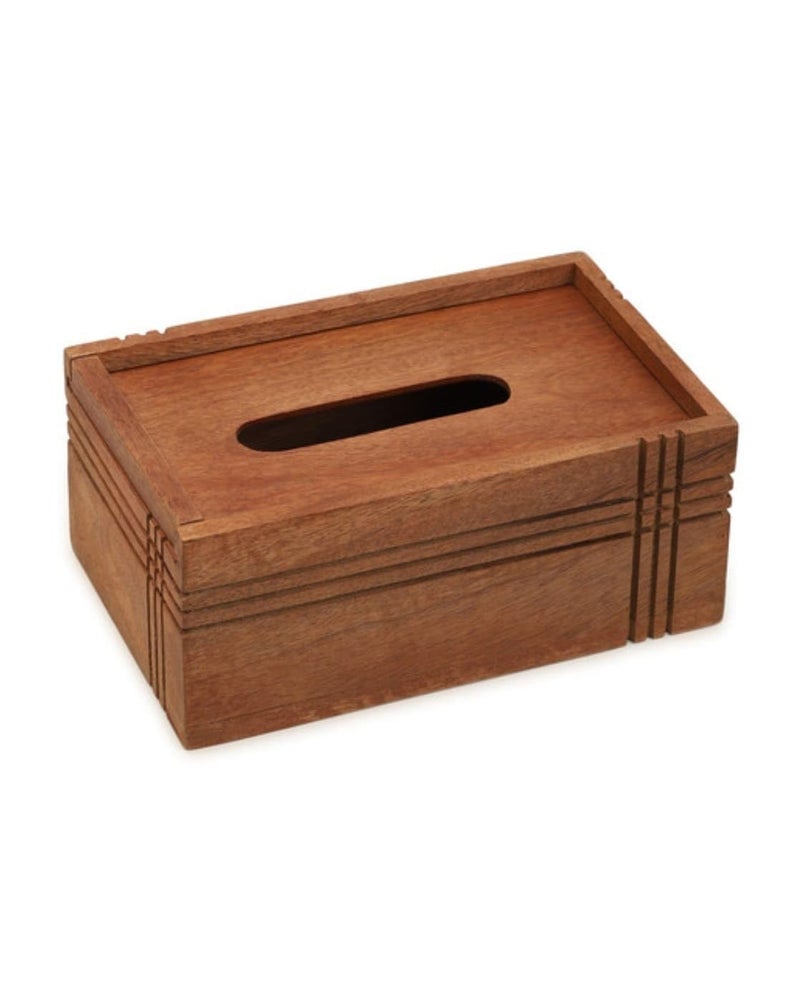 Ariya Wooden Tissue Box Holder for Home, Tissue Paper Holder- Tissue Box Holder for Car Decor, 24.13 x 15.24 x 10 cm - Image 2