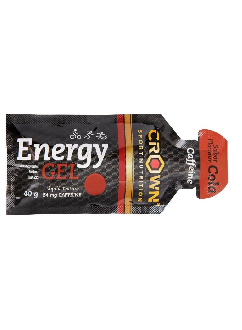 Crown Sport Nutrition Energy Gels (12 x 40g) + Caffeine with liquid texture, carbohydrates, amino acids and electrolytes, Cola Flavor - Image 4