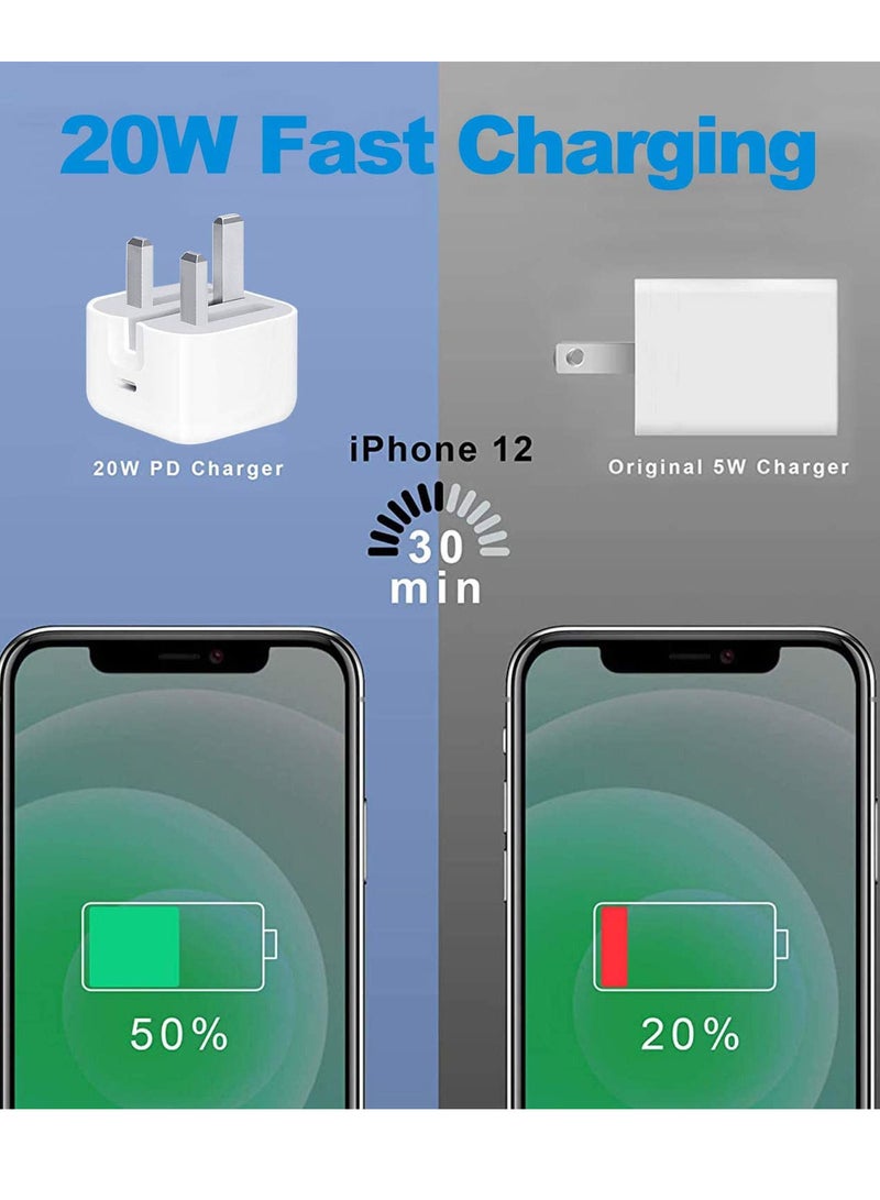 LEDIN USB C Adapter, 20W Fast Charging Wall Adapter Foldable PD Charger Compatible with iPhone 12 Pro Max, iPhone 11 Pro Max, iPhone SE, iPad, and More - Image 3