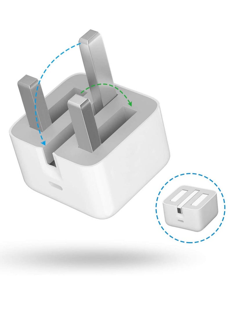 LEDIN USB C Adapter, 20W Fast Charging Wall Adapter Foldable PD Charger Compatible with iPhone 12 Pro Max, iPhone 11 Pro Max, iPhone SE, iPad, and More - Image 2