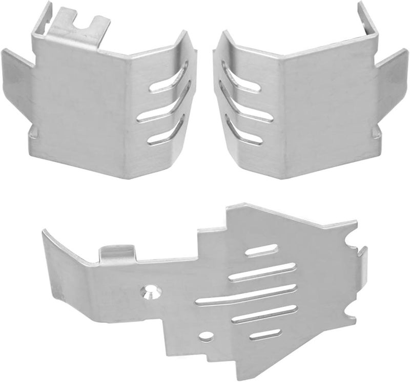 Stainless Steel Chassis Armor Protection Skid Plate, 5 Pcs Silver Set for - 4 82056-4 RC Car - Durable Construction, Easy Installation, Enhanced RC Car Protection - Image 4